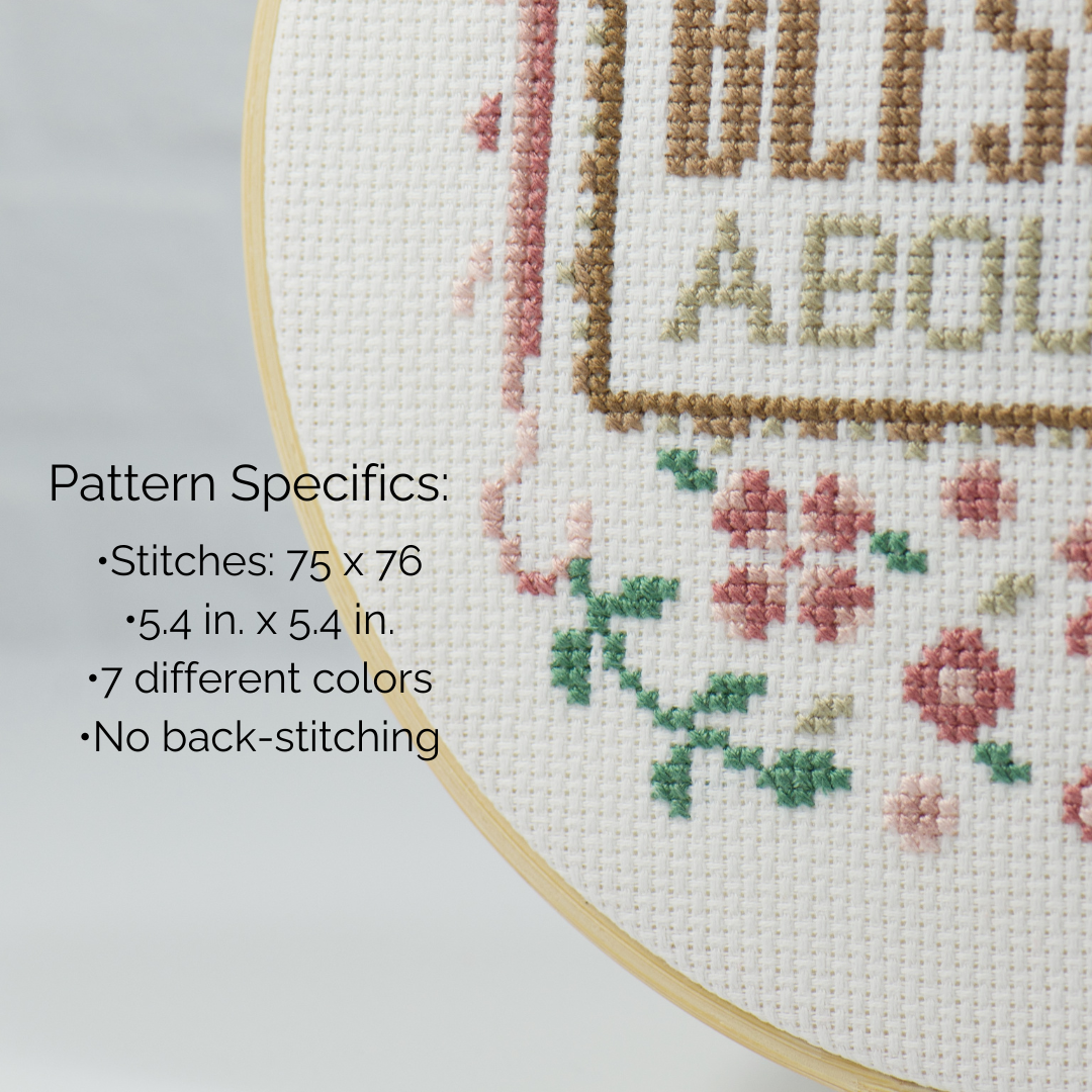 cross stitch pattern specifics on current subscription box of the month club