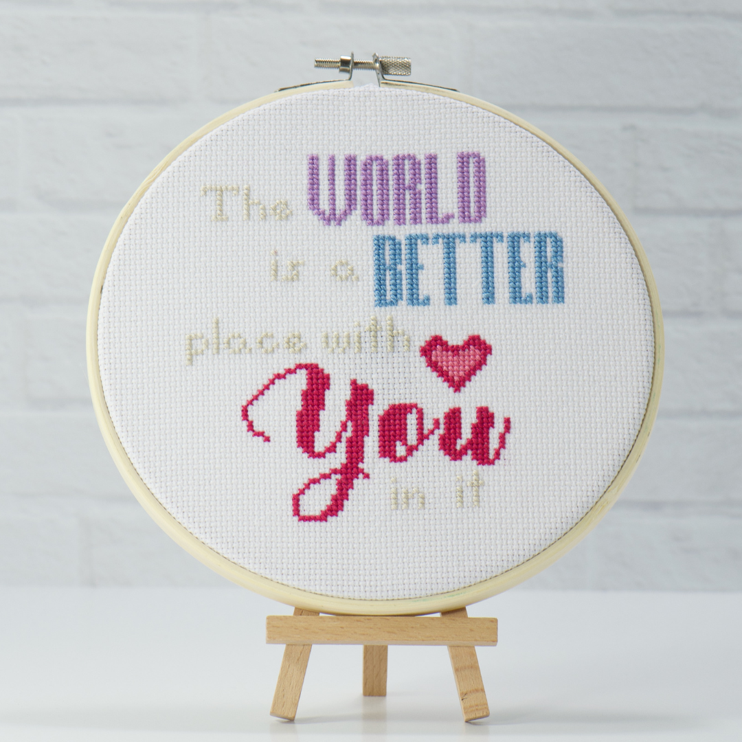 simple and easy cross stitch pattern with inspirational words for the beginner