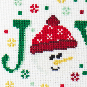 modern cross stitch christmas joy snowman easy beginner craft kit