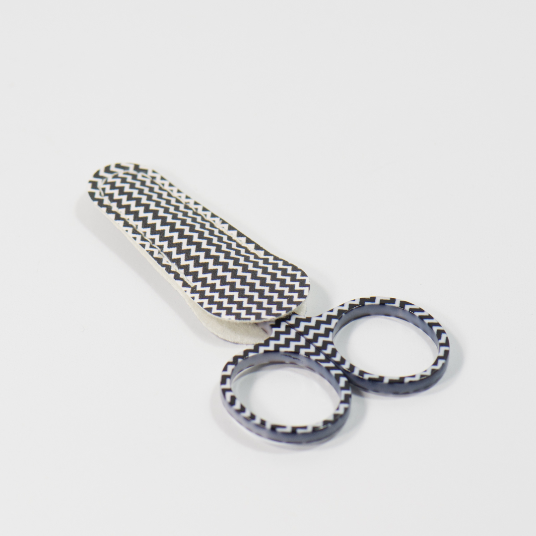 Black Chevron Embroidery Scissors with Sheath