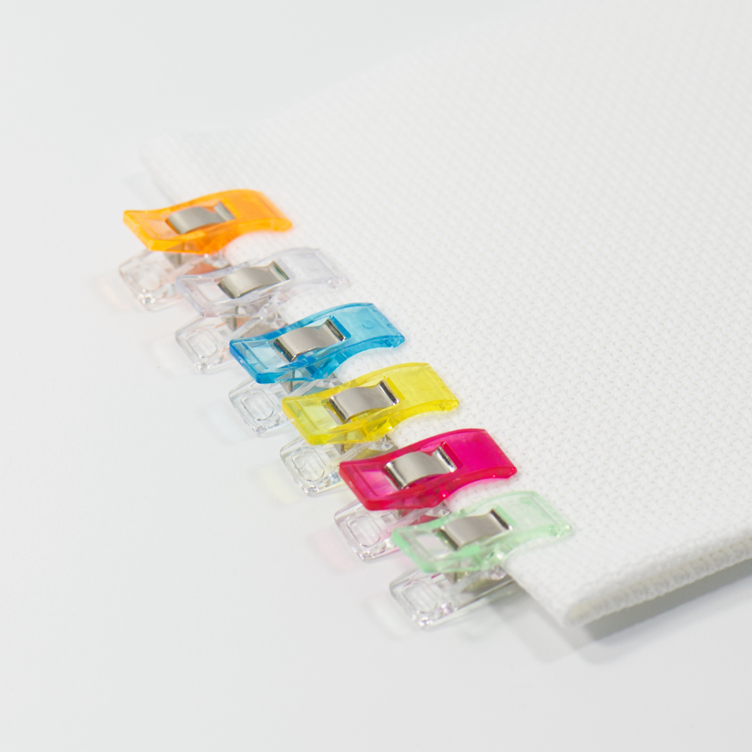 colorful mini clips for cross stitch fabric and craft projects