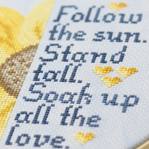 stand tall sunflower positive words counted cross stitch sub box kit