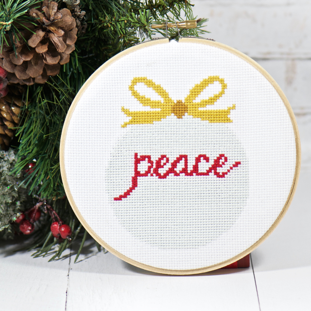 christmas peace modern cross stitch pattern pdf digital download
