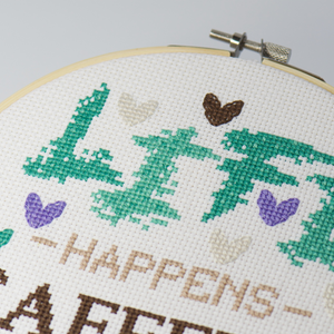 wacky cross stitch letters on simple modern embroidery pattern