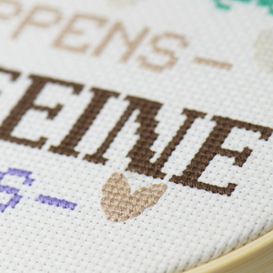 cross stitch heart with backstitching on simple beginner cross stitch