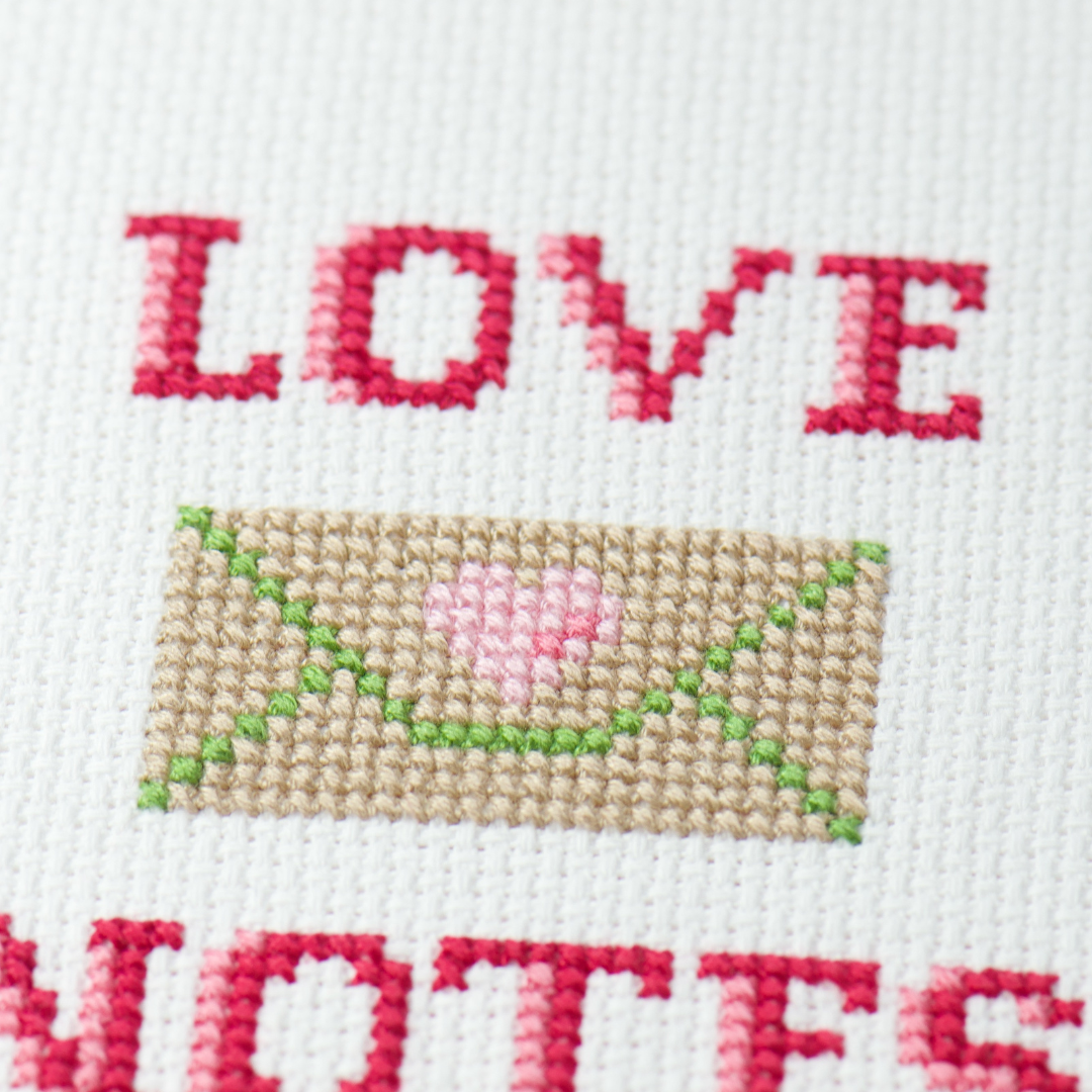 valentine's day love notes kit of cross stitch pattern