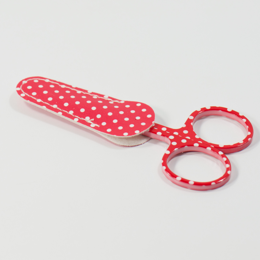 Red Polka Dot Embroidery Scissors with Sheath