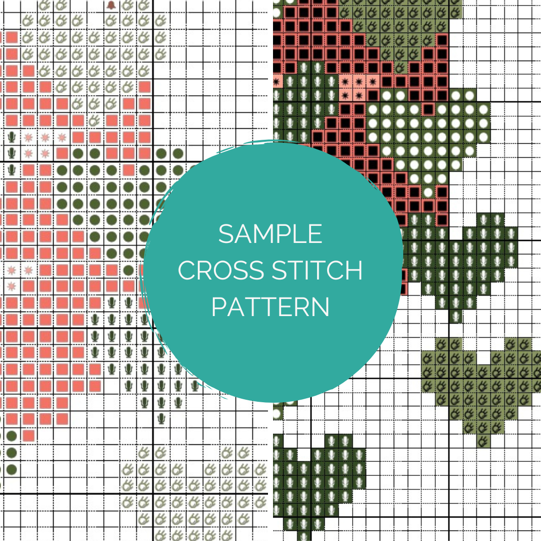 sample color cross stitch pattern for patterns and kits