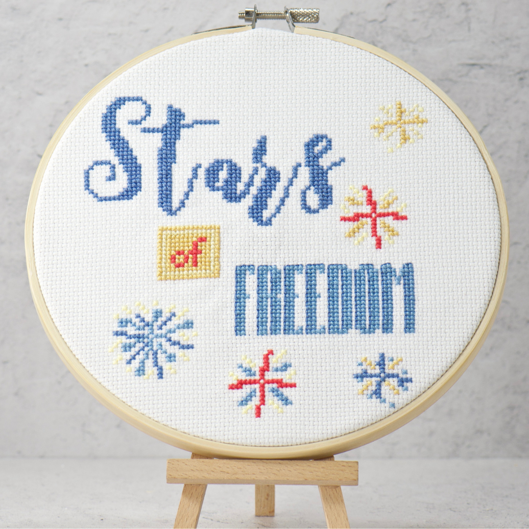 july 4th independence day stars of freedom instant cross stitch download pdf