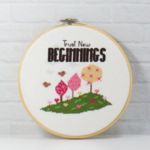 new year inspiration counted cross stitch digital pattern, beginner friendly embroidery