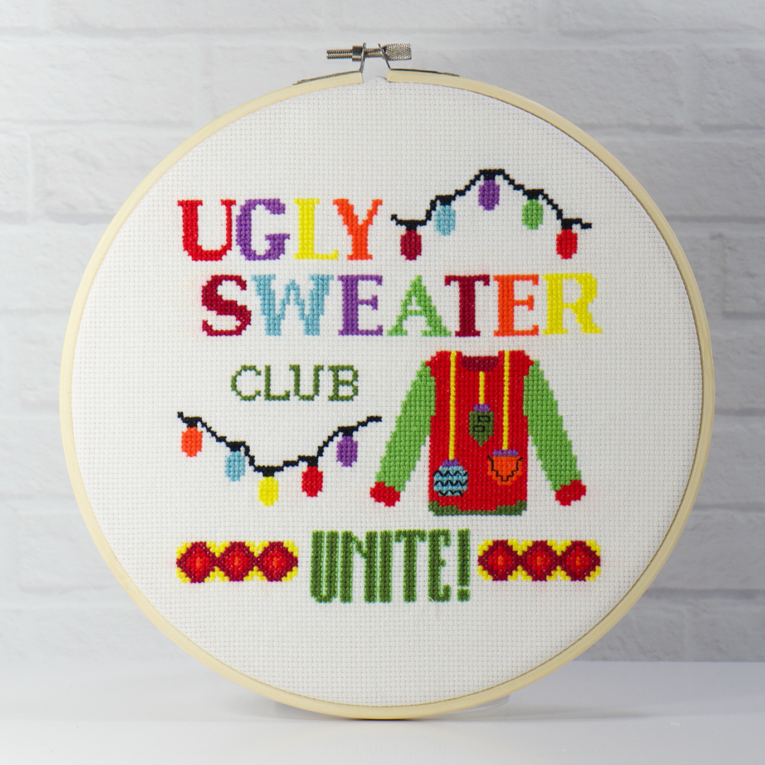 christmas ugly sweater club unite counted cross stitch digital pdf pattern