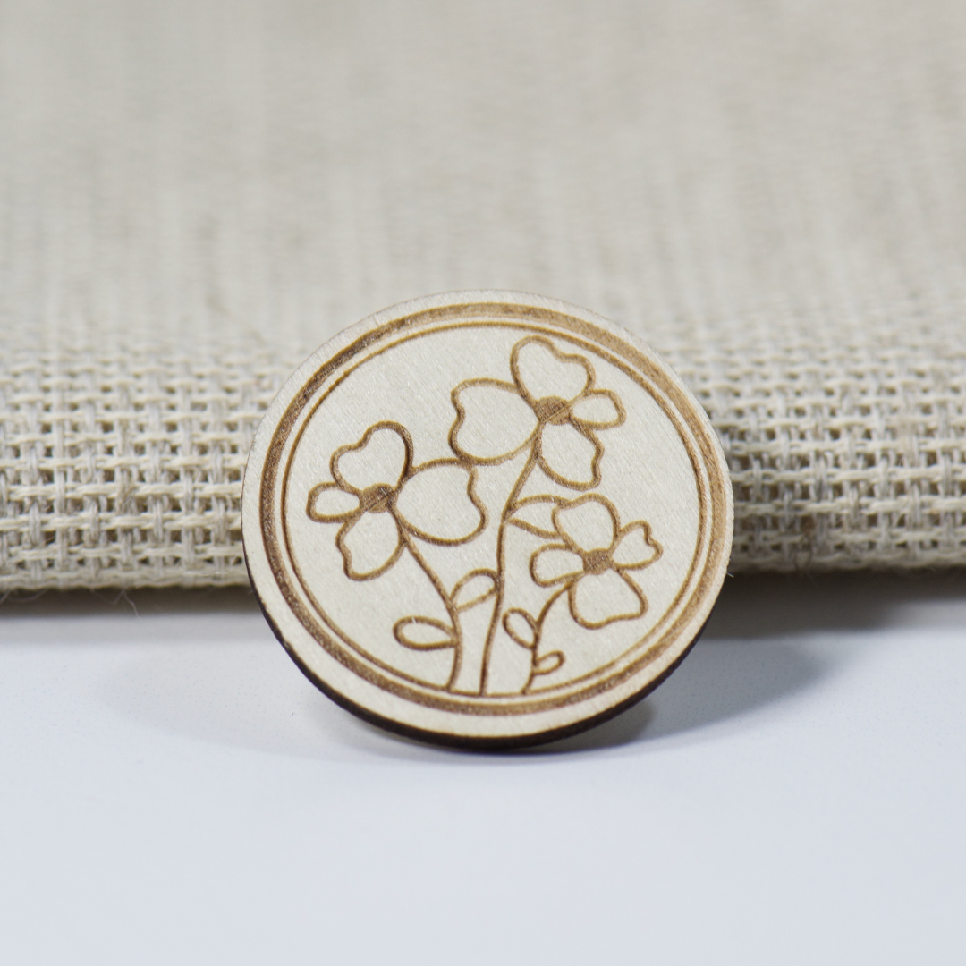 Wood Magnetic Needle Minder - Floral Trio