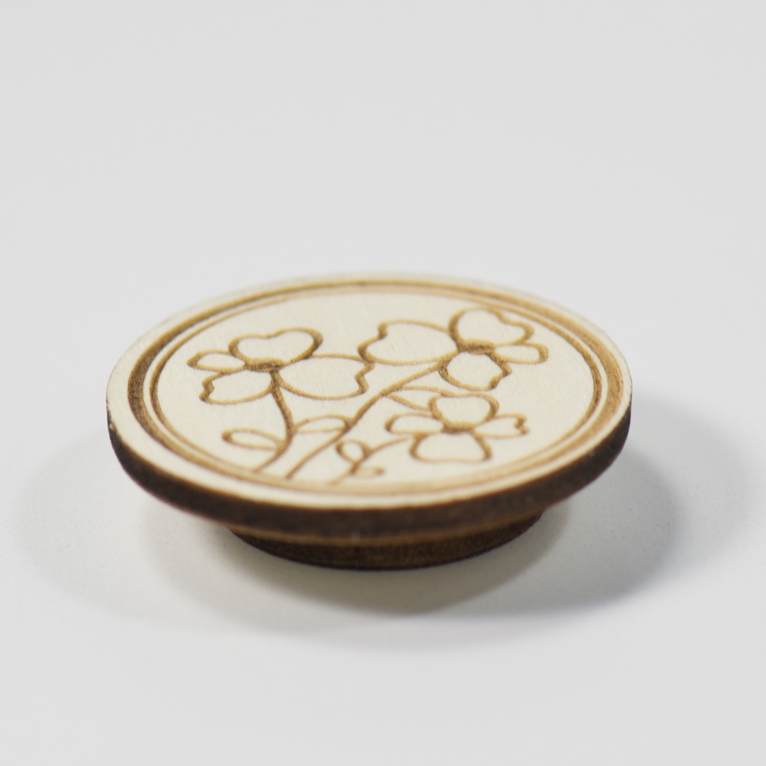 Wood Magnetic Needle Minder - Floral Trio