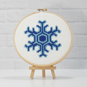 simple blue snowflake counted cross stitch pattern kit