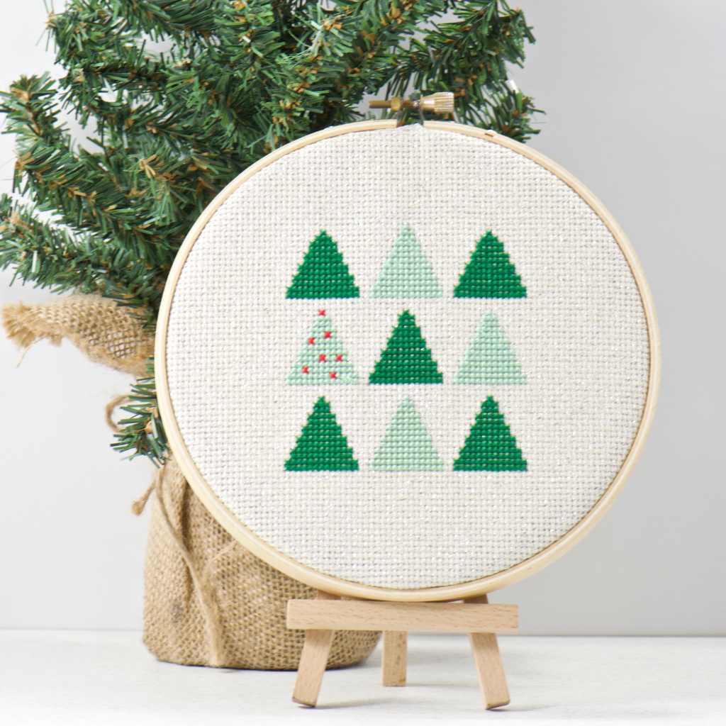 christmas tree farm cross stitch instant download pdf pattern