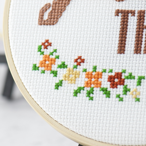 give thanks inspirational counted cross stitch design as a complete diy kit