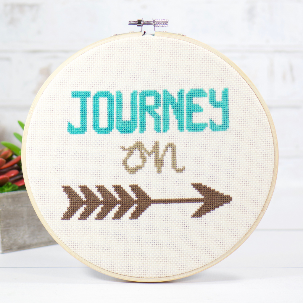 journey on arrow inspirational counted cross stitch kit