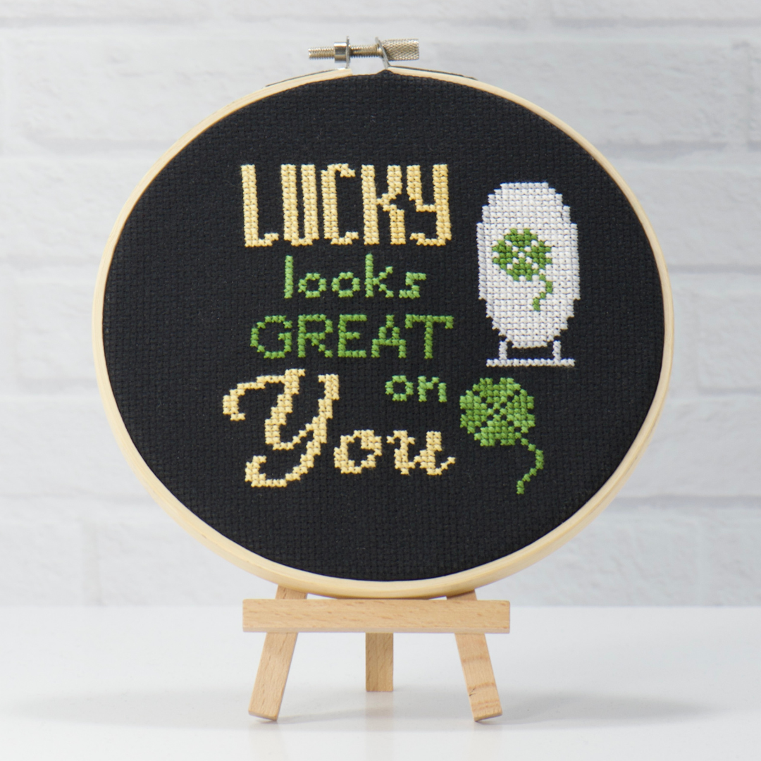lucky looks great on you counted modern cross stitch kit