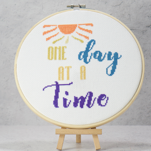 one day at a time positive vibes cross stitch digital download pattern