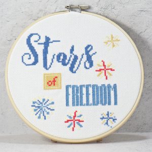 stars of freedom independence day fireworks counted cross stitch kit